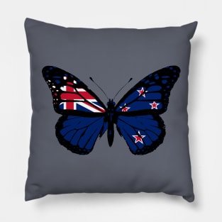 New Zealand Flag Monarch Butterfly To Celebrate Waitangi Day (Support New Zealand) Pillow