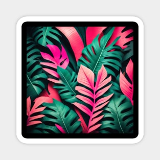 A colorful design with tropical leaves. For lovers of nature and vibrant colors. Magnet