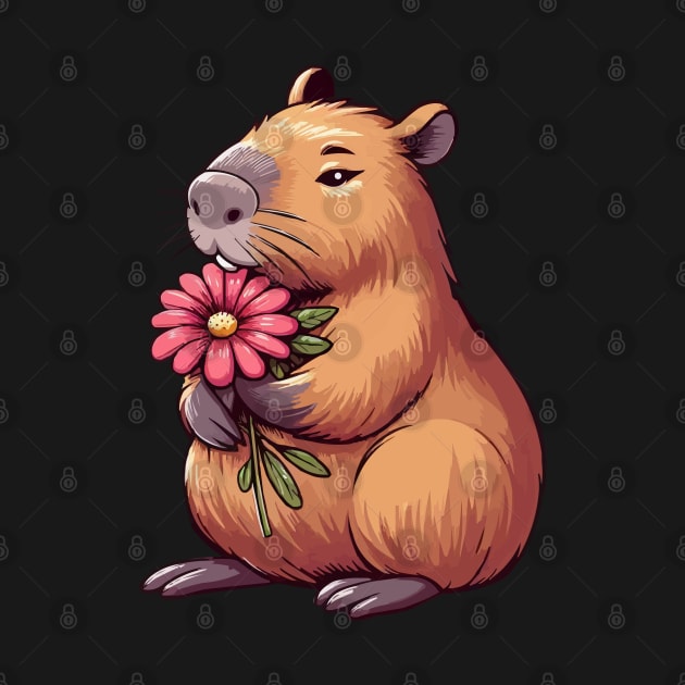 Capybara With Flower by MoDesigns22 