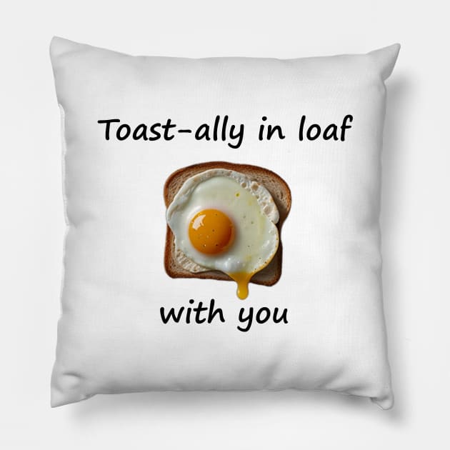 Egg Fried Vintage Yummy Kawaii Vintage Bread Sandwich Toast Since Pillow by Flowering Away