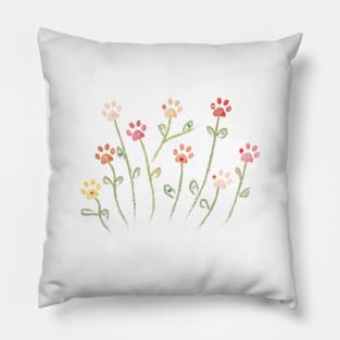 Made of flower doodle paw prints Pillow