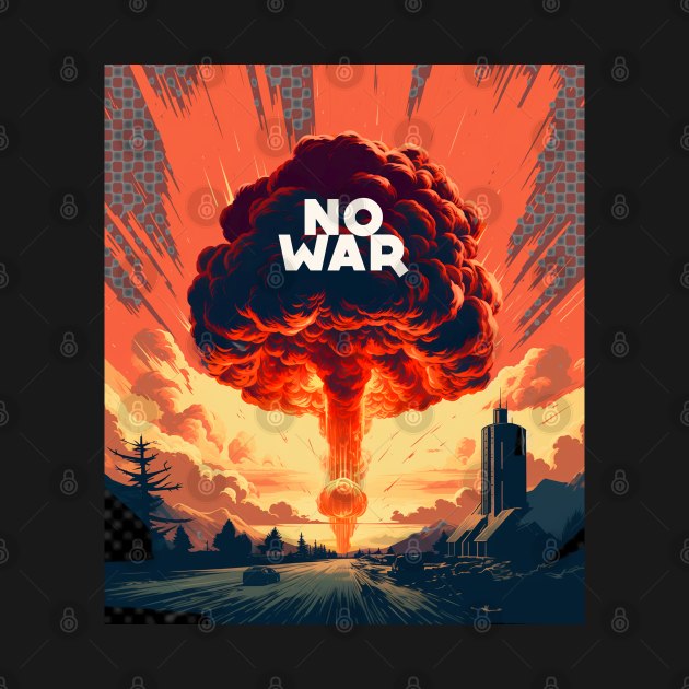 No War: World Peace Please on a Dark Background by Puff Sumo