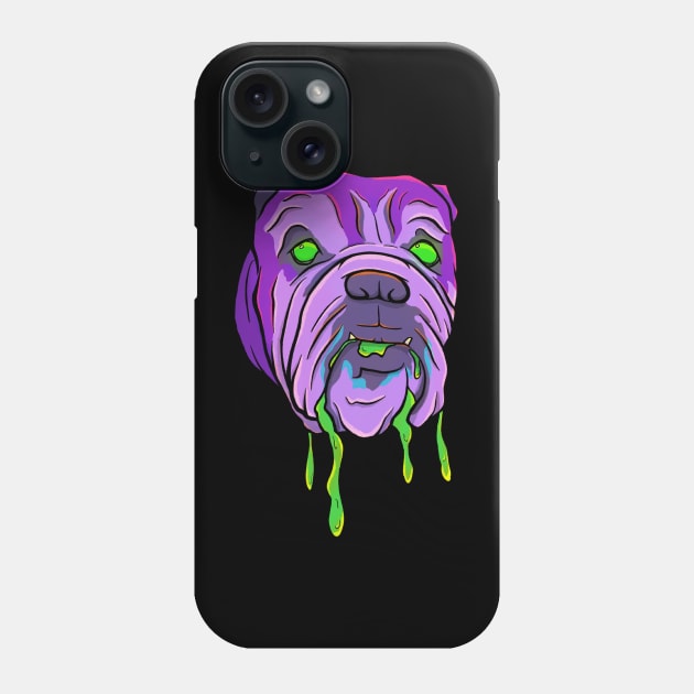 Spooky Slimey English Bulldog Phone Case by Domingo Illustrates