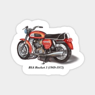 Drawing of Retro Classic Motorcycle BSA Rocket 3 Magnet