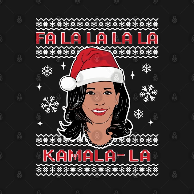 Ugly Christmas Sweater Fa La La Kamala Harris Funny Political Humor by PUFFYP