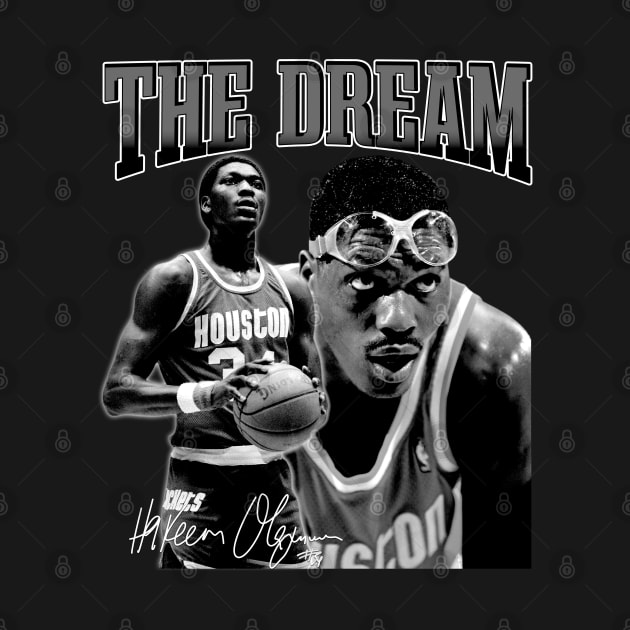 Hakeem Olajuwon The Dream Basketball Legend Signature Vintage Retro 80s 90s Bootleg Rap Style by CarDE