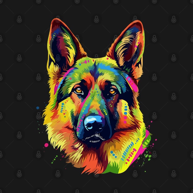 German Shepherd - German Shepherd Colorful by Kudostees