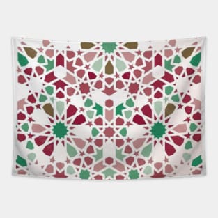 Red Marrakesh Mosaic, Moroccan Tiles Tapestry