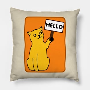 Cat Says Hello Pillow