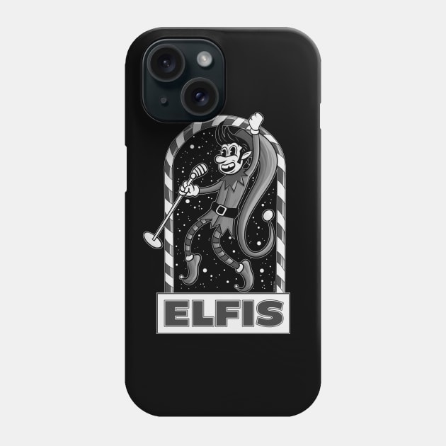 Elfis grayscale Phone Case by Sneezing Fish