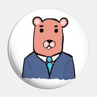 Suited business bear Pin