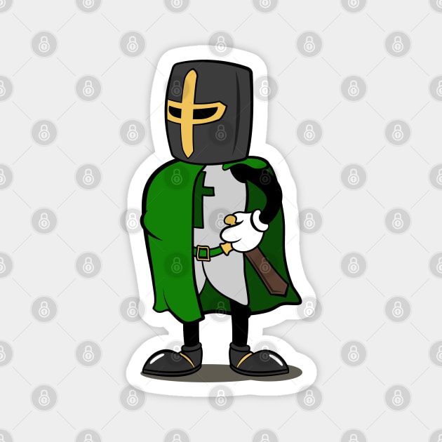 Teutonic Knight Cartoon (Player 3 colors, Green) Magnet by Koyaanisqatsian