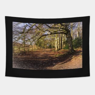 Sunny Winter Woodland  Digital Art Tapestry