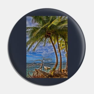 Panama. Bocas del Toro. Boat, Sea and the Palm trees. Pin