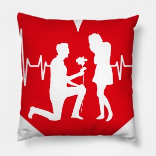 Propose Her Love Heartbeat Pillow