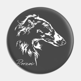 Borzoi Sighthound dog lover Portrait Pin