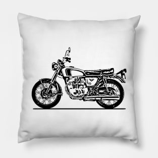 CB250 Super Sport Bike Sketch Art Pillow