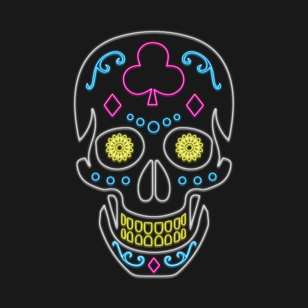 Neon Skull Dio De Los Muertos by superdupertees