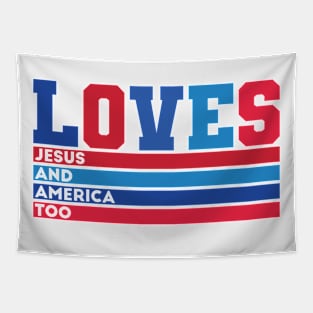 Adores Christ and the USA too Tapestry