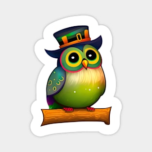 Saint Patrick's day owl with colors of PRIDE :) Magnet