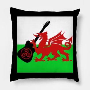 Welsh Dragon Electric Guitar Pillow