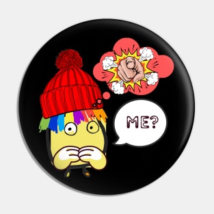 RAINBOW HAIR CARTOON BOY YOU CAN DO IT FUNNY Pin