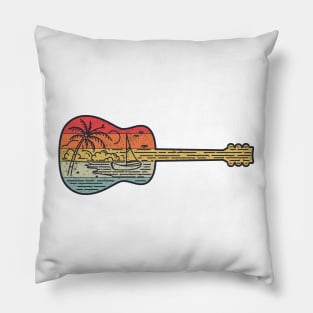 Tropical Beach Guitar Pillow