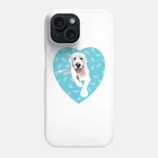 English Cream Golden Retriever Dog Love Heart Phone Case