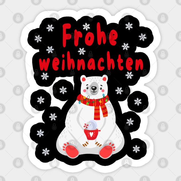 Polar Bear Pajama Cute Christmas Gift Frohe Weihnachten - Polar Bear -  Sticker