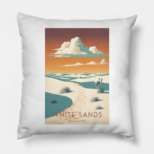 White Sands National Park Travel Poster Pillow