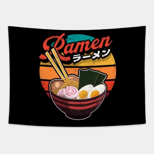 Vintage Ramen Retro Sunset Kawaii Japanese Food Tapestry