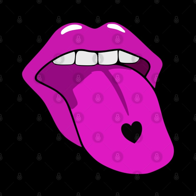 Pink tongue with heart Egirl gesture by All About Nerds