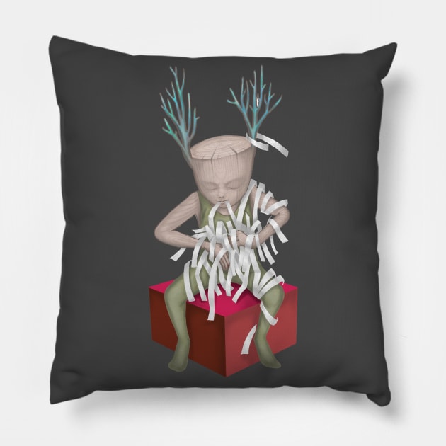 Stump man # Tangle Pillow by Deeprootsbkk