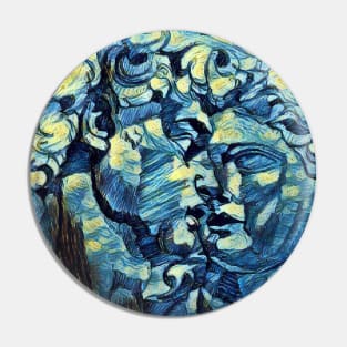 David of Michelangelo Van Gogh Style Pin