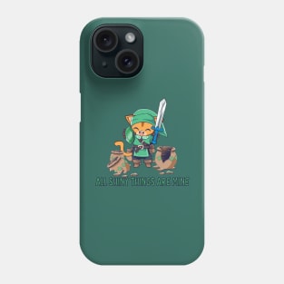 Cute orange cat adventurer All shiny things are mine Phone Case