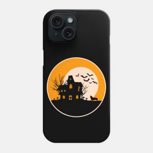 Halloween Corgi Silhouette - Haunted House Phone Case