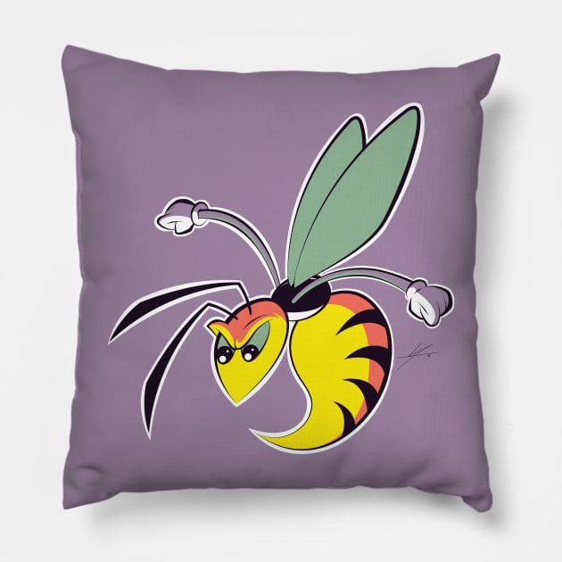 Yellowjacket Wasp Attacks! by IAMO Pillow by IAMO