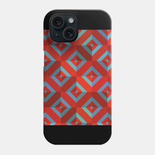 Red and Gray Shades in Geometric Tiles Phone Case