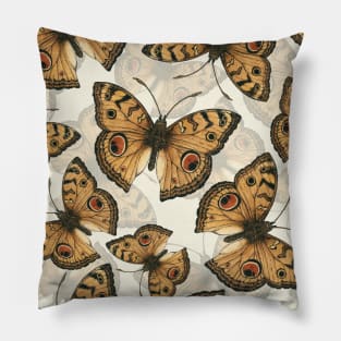 Peacock pansy butterfly pattern Pillow