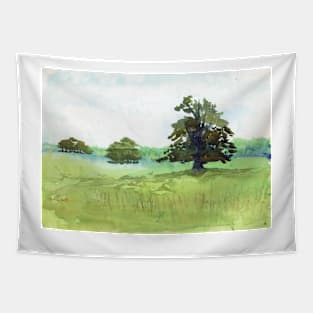 Watercolour of a Meadow in Melbourne, Derbyshire Tapestry