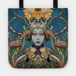 Beautiful girl exotic goddess flowers Tote