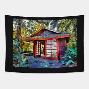 Japanese Tea House in the Woods Tapestry