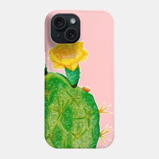 Yellow cactus flower with thorns Phone Case