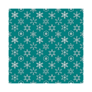 Assorted Snowflakes on Dark Teal Repeat 5748 T-Shirt