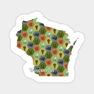 Wisconsin State Map Board Games Magnet
