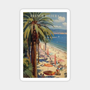 French Riviera, Vintage Travel Poster Magnet