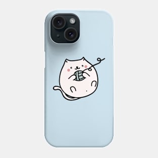 Funny cat playing with a ball of yarn Phone Case