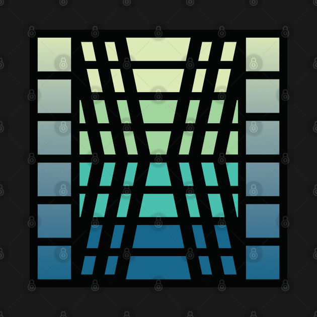“Dimensional Bend” - V.3 Blue/Green - (Geometric Art) (Dimensions) - Doc Labs by Doc Labs