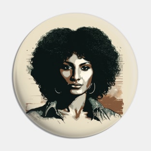 Pam Grier, Queen of Blaxploitation Fan Artwork Pin