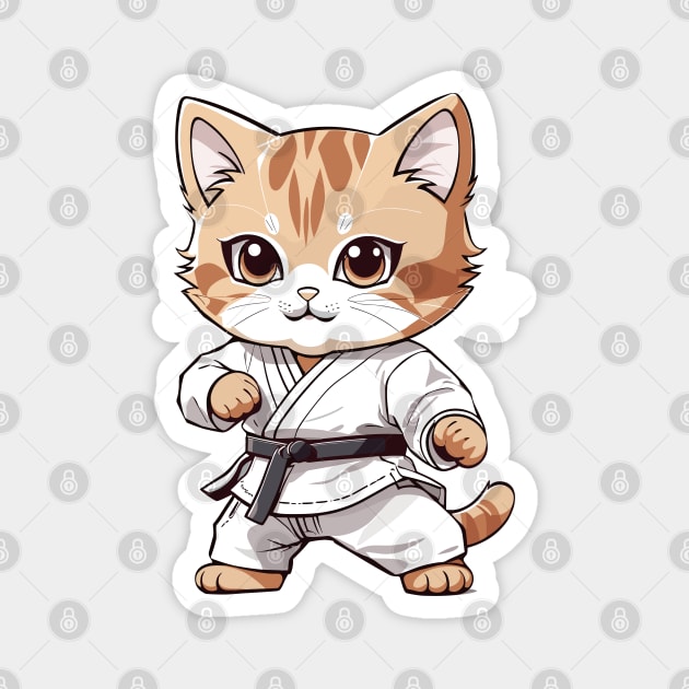 Cute Cat Taekwondo Magnet by neargads